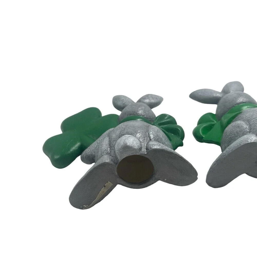Kiss Me I'm IRISH & THINK GREEN ST PATRICKS DAY Rabbit Figurine Decoration 5.5”